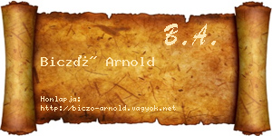 Biczó Arnold névjegykártya