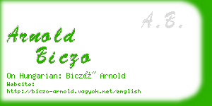 arnold biczo business card